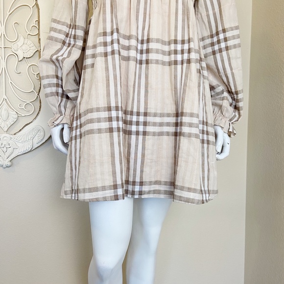 ❌SOLD❌Coco + Jaimeson | Womens Plaid Puff Sleeve Smock Tunic Top | Size: XL - Picture 3 of 10